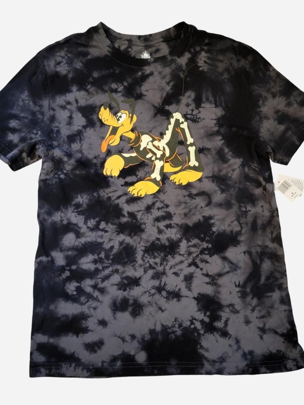 Disney Pluto Black Tie-Dye Graphic Dog T-Shirt